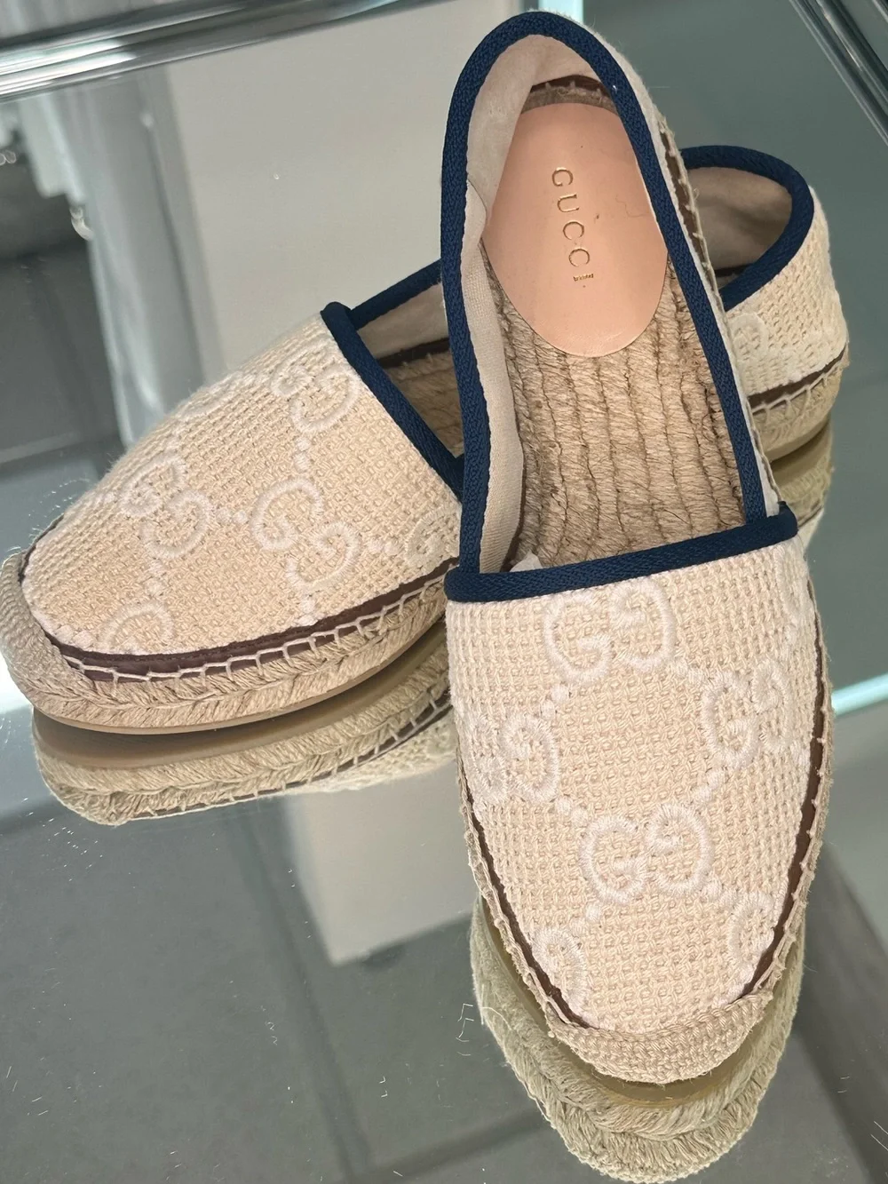 Gucci embroidered canvas Espadrille Flat
